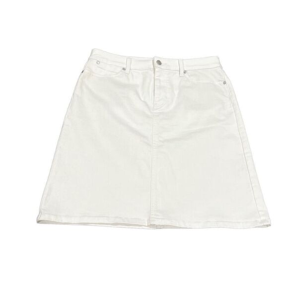 Talbots white Jean Skirt Size 6 - Picture 1 of 6